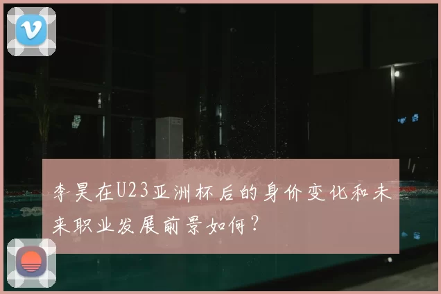 李昊在U23亚洲杯后的身价变化和未来职业发展前景如何？